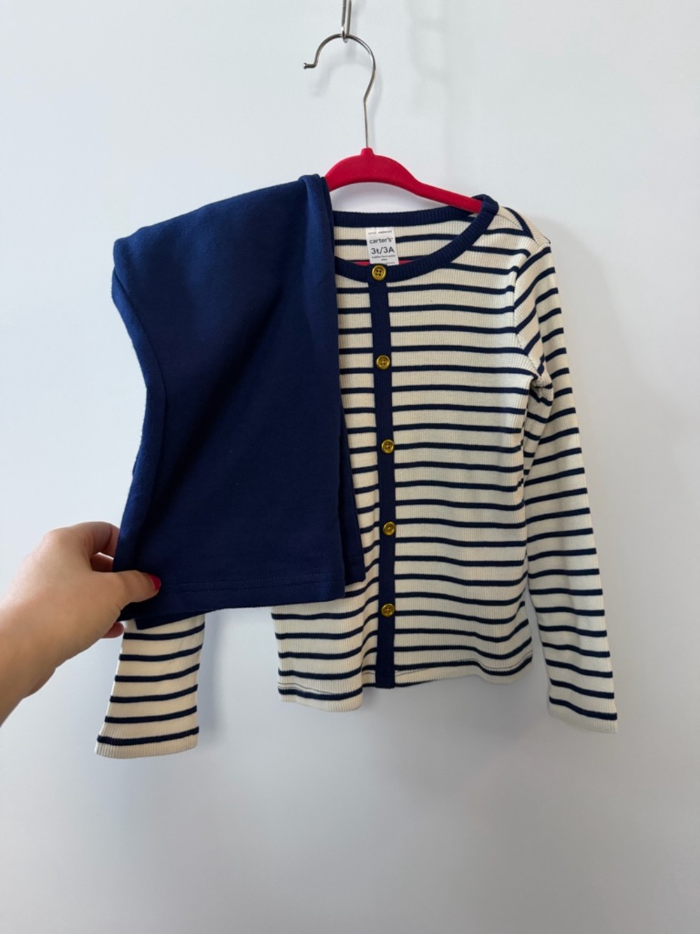 Carter's Navy and Cream Striped Set